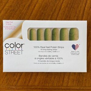 💅 3:$20 Color Street Feeling Lucky Green to Gold Ombre Glitter Nail Strips NEW